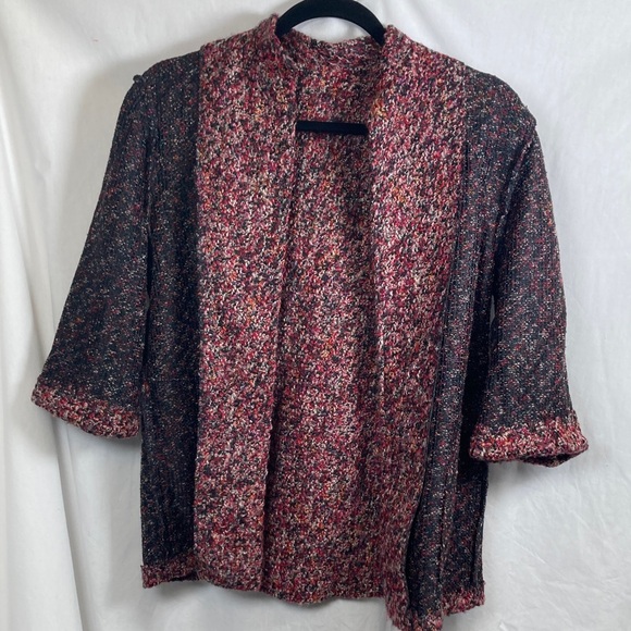 VTG Lori of California Women's Pink Red Multi-Color Bouclé Tweed Blazer Jacket - Picture 11 of 13